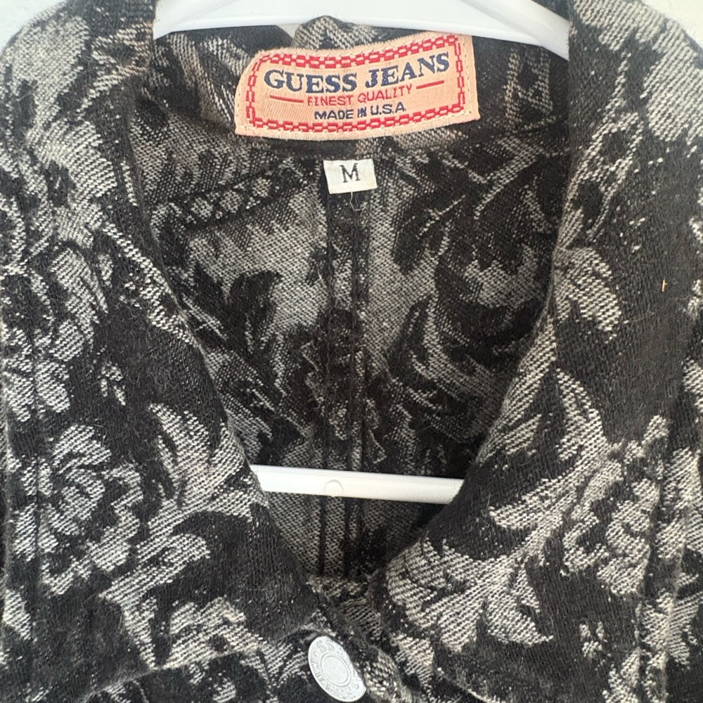 Vintage Guess Black and Gray Floral vest
